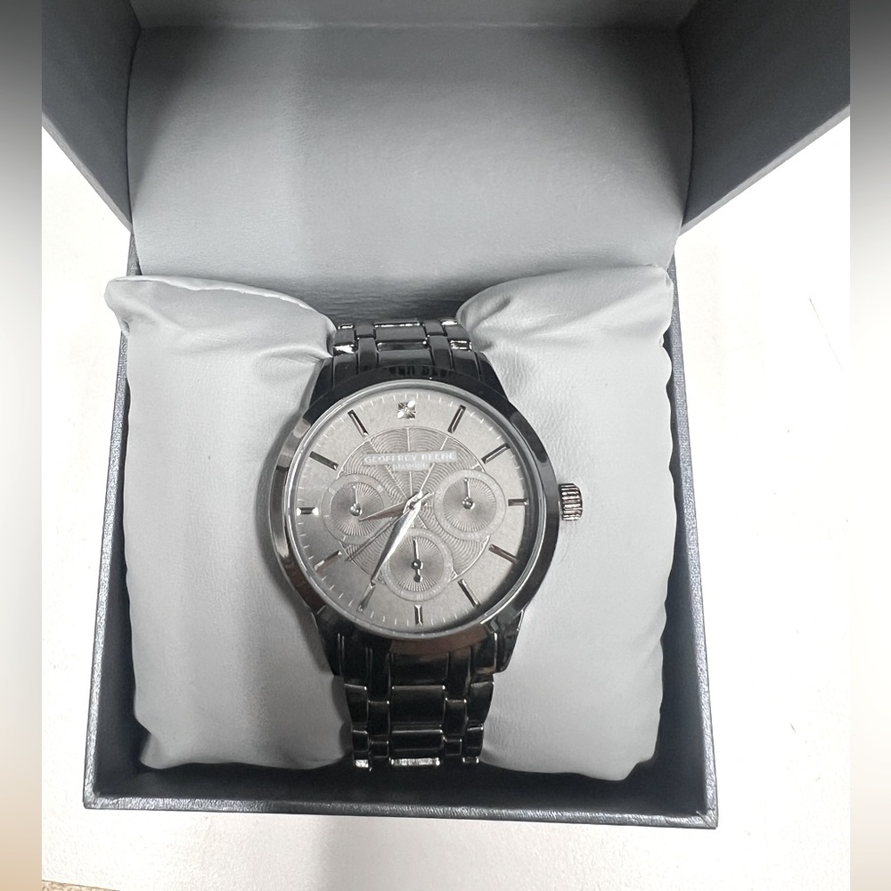 Geoffrey Beene Gunmetal-Tone Bracelet Watch (GB8196GU)